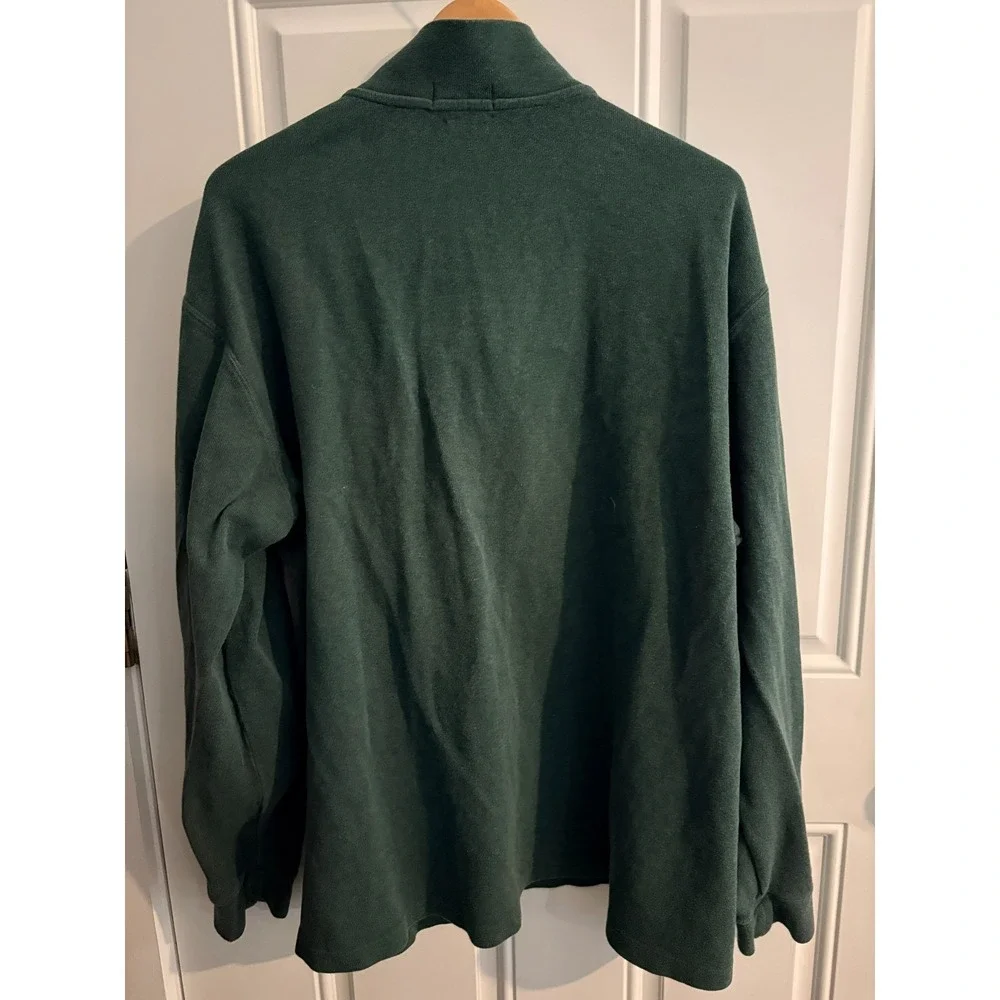 Polo Ralph Lauren Mens Olive Hunter Green EstateRib Quarter Zip Pullover XL Tall
